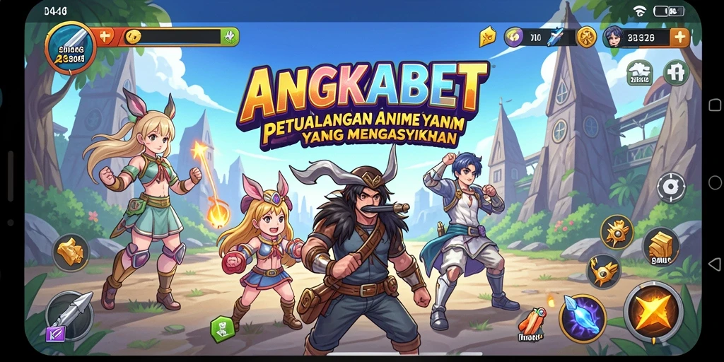 Screenshot gameplay ANGKABET menampilkan aksi karakter anime yang mendebarkan.