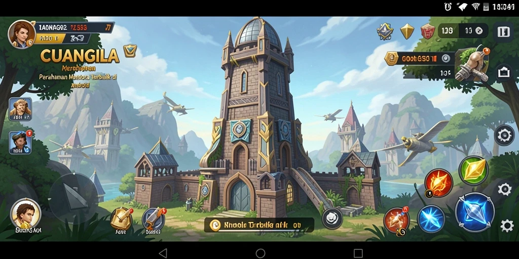 Tampilan gameplay menara pertahanan di CUANGILA yang mendebarkan.
