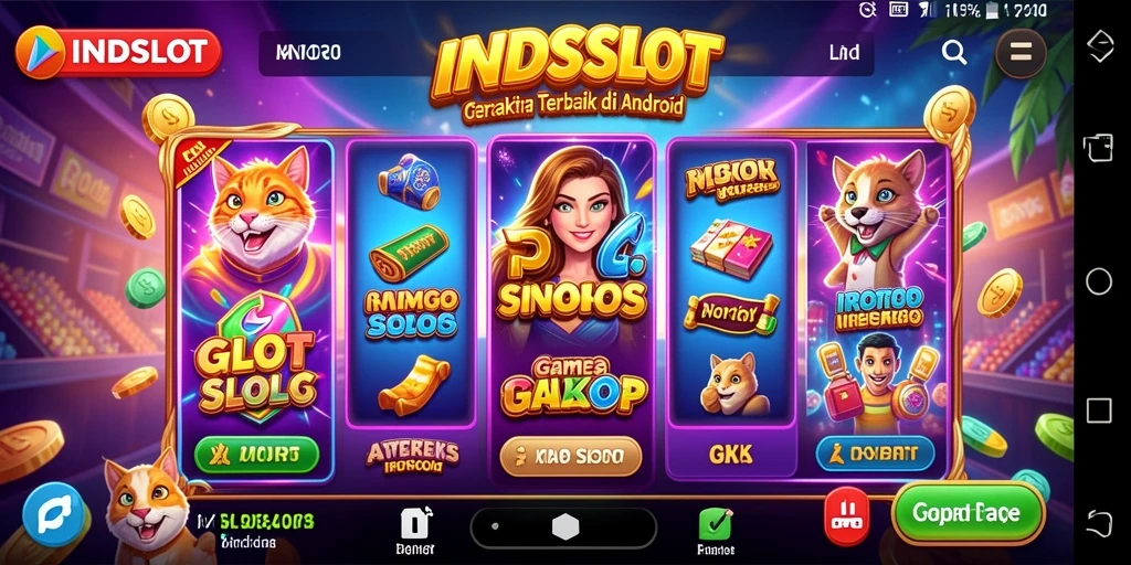 Tampilan gameplay <strong>INDSLOT</strong> dengan efek visual menarik.