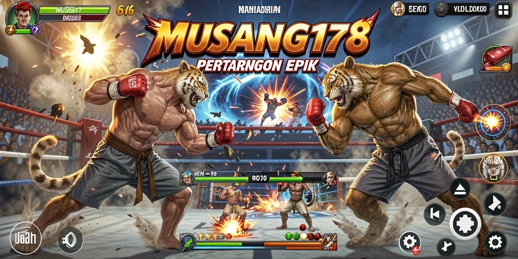 Tampilan seru pertarungan di MUSANG178 dengan karakter unik.