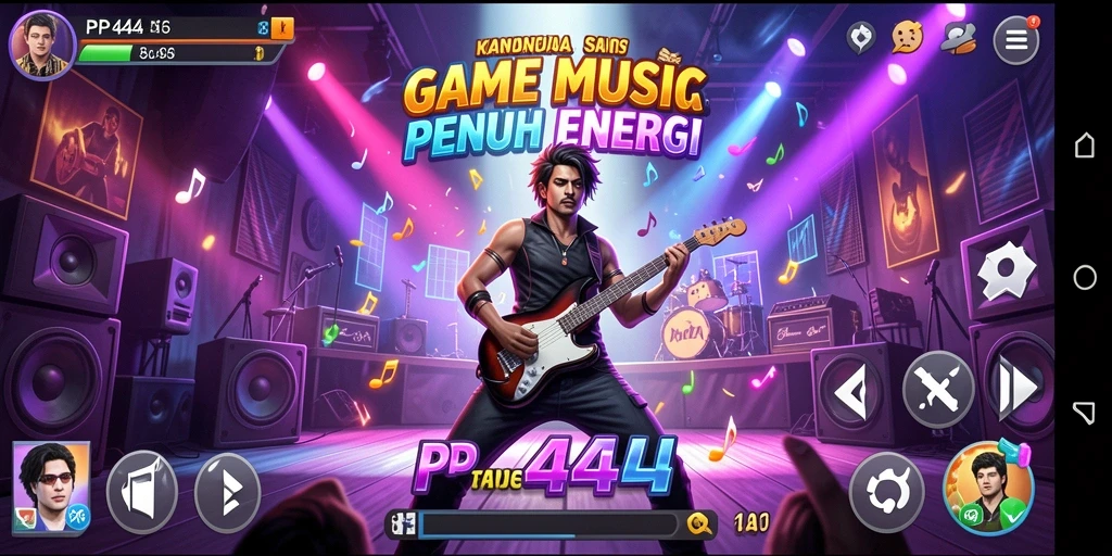 Tampilan gameplay menarik dari PP444 yang penuh musik.