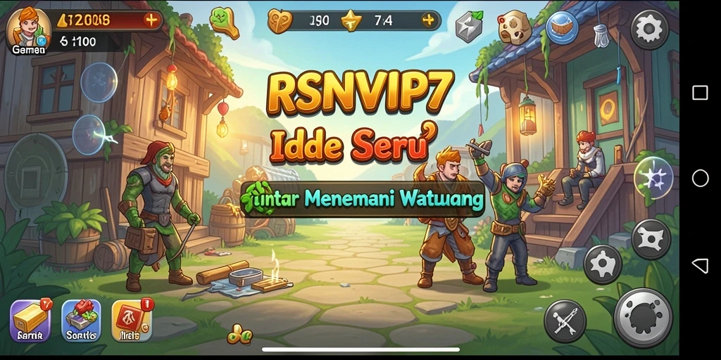 Tampilan gameplay RSNVIP7 dengan karakter dan sumber daya yang aktif.