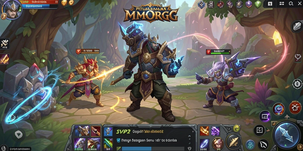 Screenshot menunjukkan aksi seru dalam pertarungan MMORPG SVIP2.