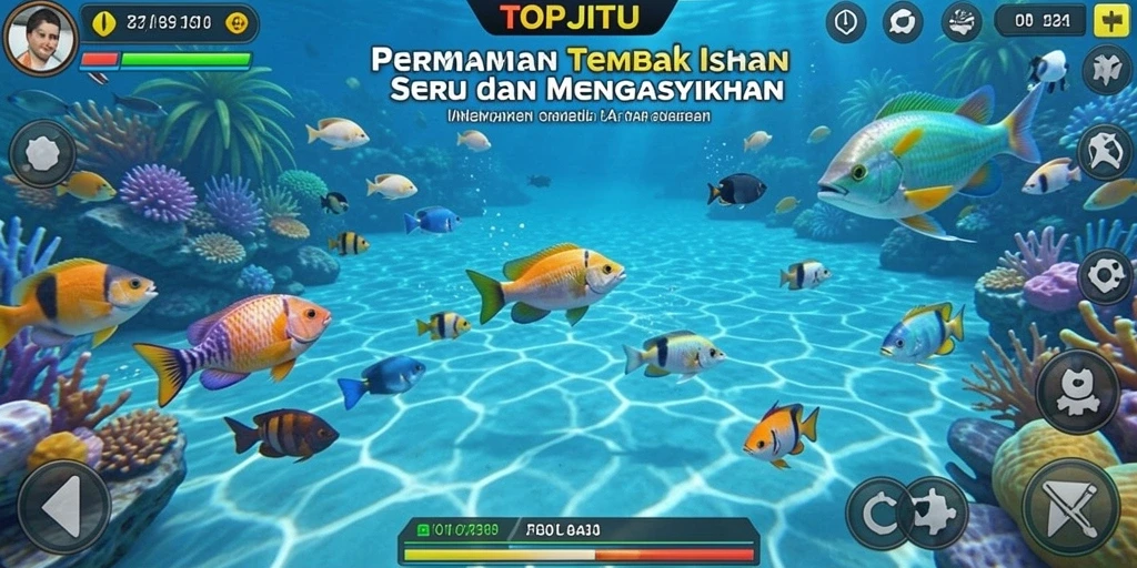 Tampilan gameplay seru Tembak Ikan di TOPJITU.
