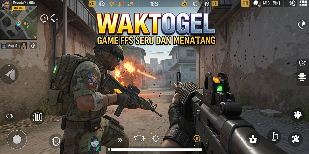 Gameplay intens WAKTOGEL dengan aksi tembak-menembak yang seru.